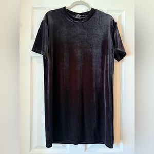Forever 21‎ Black Velvet Mini Dress Womens Small Goth Witchy Whimsigoth 90s Y2K